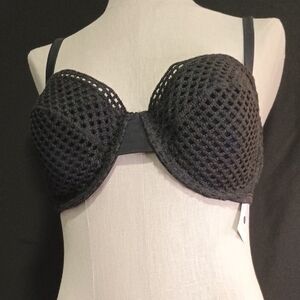 Shade & Shore Black Mesh Bikini Top